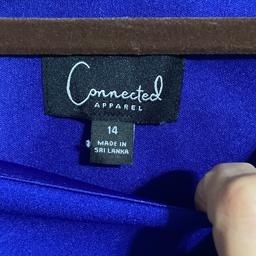 Connected Apparel Petal Sleeve Sheath Dress Royal Blue - Picture 5 of 8